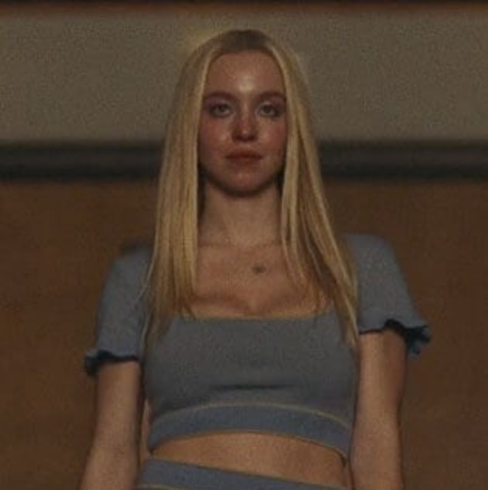 Blue Scoop Neck Top